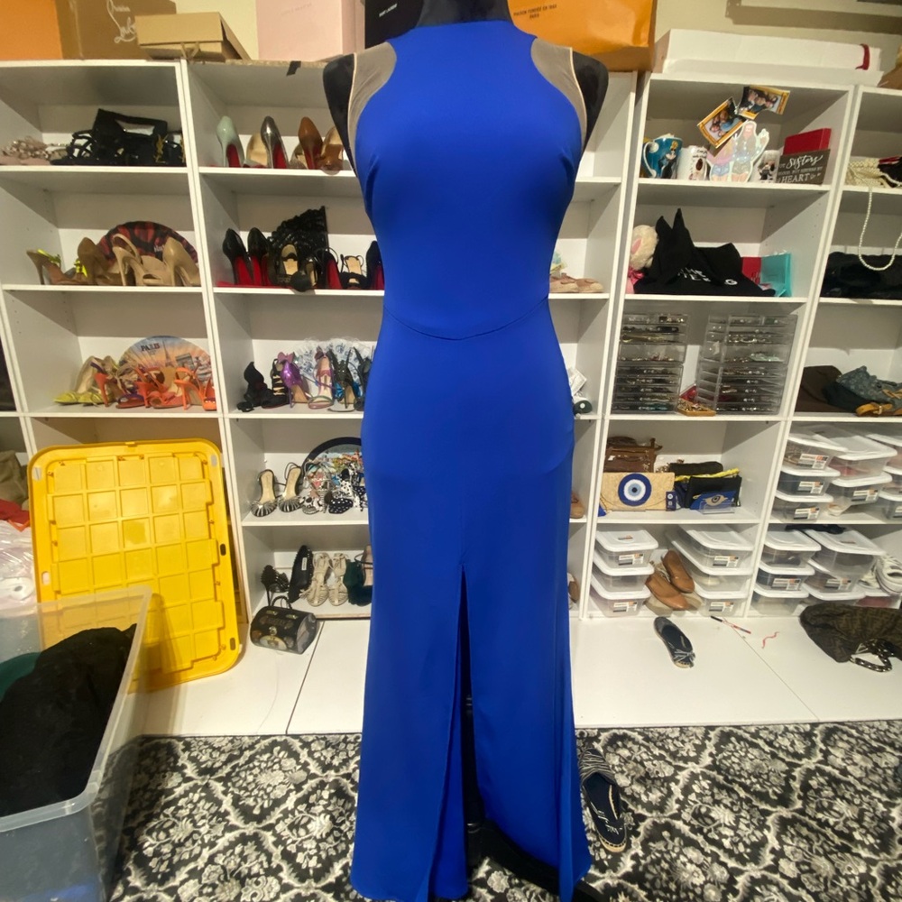Elegant Blue Sleeveless Gown
